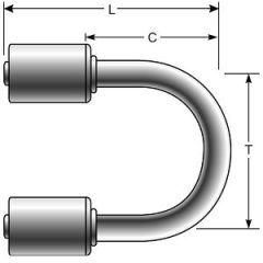 Hose Length Extender - 180° Bent Tube - Aluminum