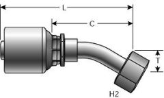 Female JIC 37° Flare Swivel - 30° Bent Tube