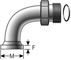 Code 61 O-Ring Flange to Male Flat-Face O-Ring 90° - High Pressure