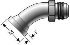 Code 61 O-Ring Flange to Male JIC 37° Flare - 45° - High Pressure