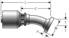 Code 61 O-Ring Flange - 22 1-2° Bent Tube