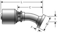 Code 61 O-Ring Flange - 30° Bent Tube