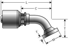 Code 61 O-Ring Flange - 60° Bent Tube