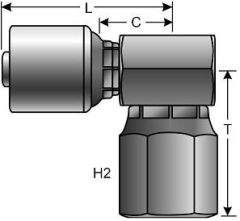 Female JIC 37° Flare Swivel - 90° Block