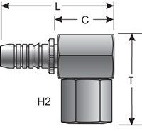 Female British Standard Pipe Parallel O-Ring Swivel - 90° Block