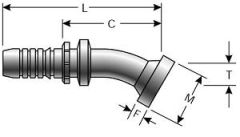 Caterpillar Style O-Ring Flange - 22 1/2° Bent Tube