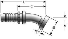 Caterpillar Style O-Ring Flange - 30° Bent Tube