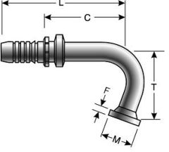 Code 61 O-Ring Flange - 100° Bent Tube