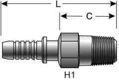 Male Pipe (NPTF - 30° Cone Seat) - Long Hex