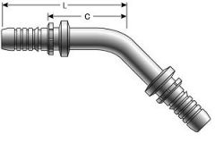 Hose Length Extender - 45° Bent Tube