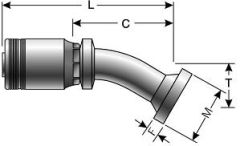 Code 61 O-Ring Flange - 30° Bent Tube