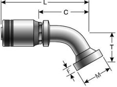 Code 61 O-Ring Flange - 60° Bent Tube