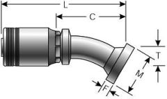 Caterpillar Style O-Ring Flange - 30° Bent Tube