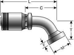 Caterpillar Style O-Ring Flange - 60° Bent Tube