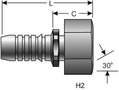 Female British Standard Parallel Pipe O-Ring Swivel - Straight