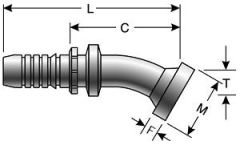 Code 61 O-Ring Flange - 22 1-2° Bent Tube