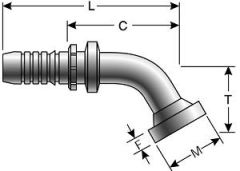 Code 61 O-Ring Flange - 60° Bent Tube