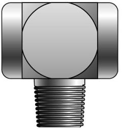 Female Pipe NPTF on Run to Male Pipe NPTF - Tee