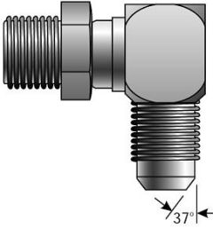 British Male Standard Pipe Parallel to Male JIC 37° Flare - 90°