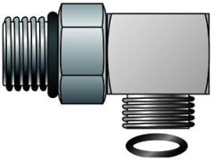 British Male Standard Pipe Parallel with O-Ring to Male Flat-Face O-Ring - 90°