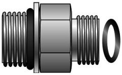 British Male Standard Pipe Parallel with O-Ring to Male Flat-Face O-Ring