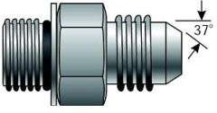 British Male Standard Pipe Parallel with O-Ring to Male JIC 37° Flare