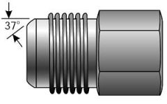 Male JIC 37° Flare to Female Pipe NPTF