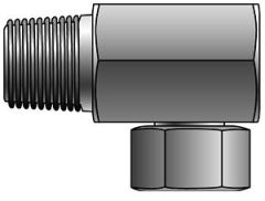 Male Pipe NPTF to Female Pipe Swivel NPSM - 90°