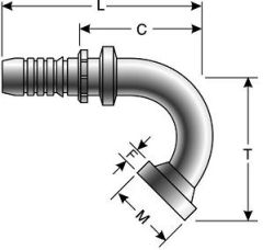 Code 61 O-Ring Flange - 125° Bent Tube