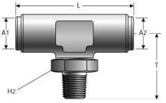 Air Brake Branch Tee to Male Pipe Swivel