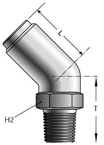 Air Brake to Male Pipe Swivel - 45°