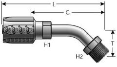 Male SAE 45° Flare Inverted Swivel - 45° Bent Tube - Steel