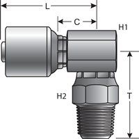 Male Pipe Swivel - 90° Block (NPTF - Without 30° Cone Seat)