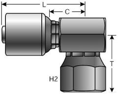 Female British Standard Parallel Pipe O-Ring Swivel - 90° Block