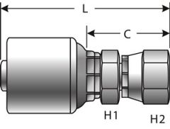 Female Japanese Inverted Flare Parallel Threads