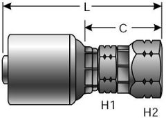 Female Komatsu Style Japanese Metric Swivel - Straight