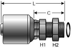 Male Flat-Face O-Ring Bulk Head Long Nose