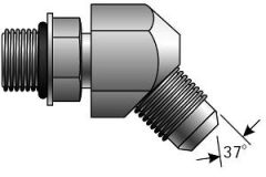 Male O-Ring Boss to Male JIC 37° Flare - 45°