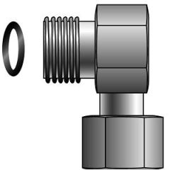 Male Flat-Face O-Ring to Female Flat-Face Swivel - 90°