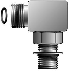 Male Flat-Face O-Ring to Male O-Ring Boss - 90° Long Drop