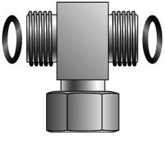 Male Flat-Face O-Ring on Run to Female Flat-Face Swivel - Tee