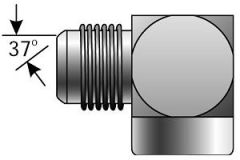 Male JIC 37° Flare to Female Pipe NPTF - 90°