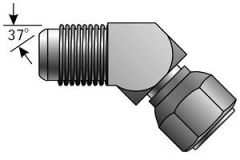 Male JIC 37° Flare to Female JIC 37° Flare Swivel - 45°