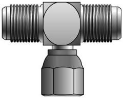 Male JIC 37° Flare on Run to Female JIC 37° Flare Swivel - Tee