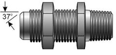 Male JIC 37° Flare Bulkhead to Male Pipe NPTF