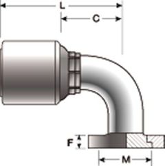 Code 61 Captive O-Ring Flange - 90° Bent Tube