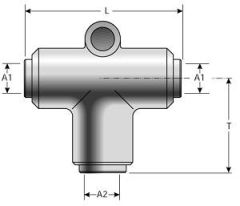 Air Brake Union - Tee with Mounting Hole