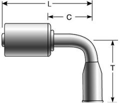 Female (Ford) Spring Lock - 90° Bent Tube - Aluminum