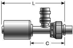 Female SAE Tube O-Ring Nut Swivel with R134a Service Port - Aluminum