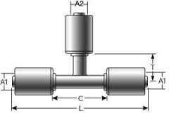 Hose Length Extender - Tee - Aluminum